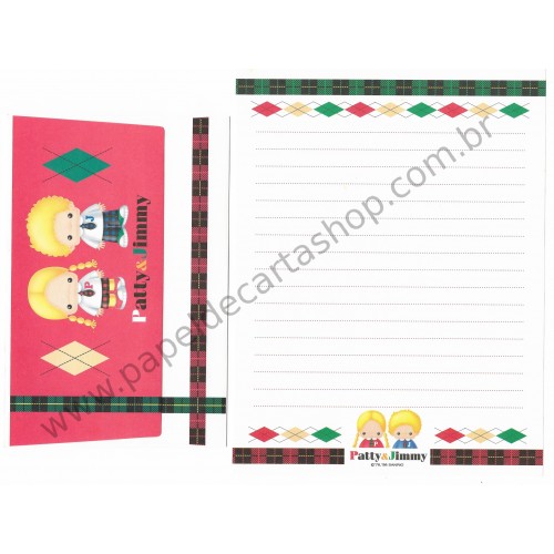 Ano 1998. Conjunto de Papel de Carta Patty & Jimmy Antigo Sanrio