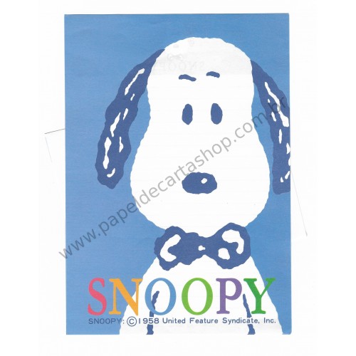 Conjunto de Papel de Carta Snoopy Antigo Blue Peanuts Japan