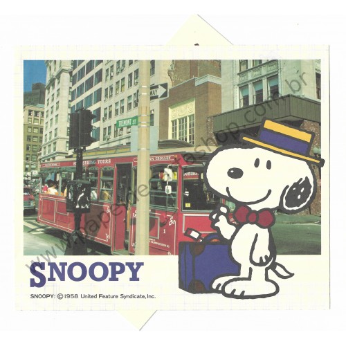 Conjunto de Papel de Carta Snoopy Antigo Loves to Travel Peanuts Japan