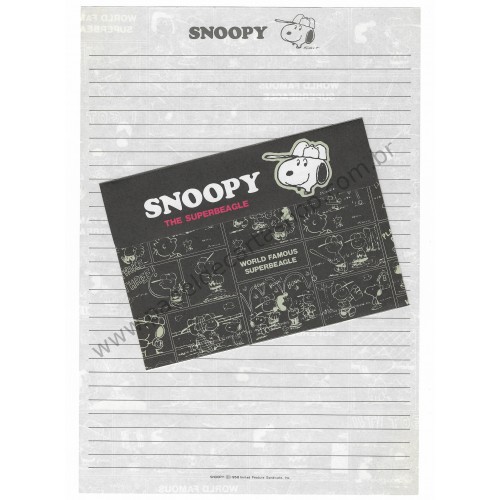 Conjunto de Papel de Carta Snoopy Antigo Baseball Peanuts japan