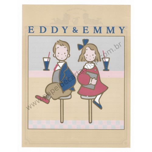 Ano 1984. Papel de Carta Vaudeville Duo Eddy & Emmy Antigo 