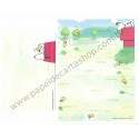 Conjunto de Papel de Carta Snoopy & Woodstock Antigo Peanuts Hallmark