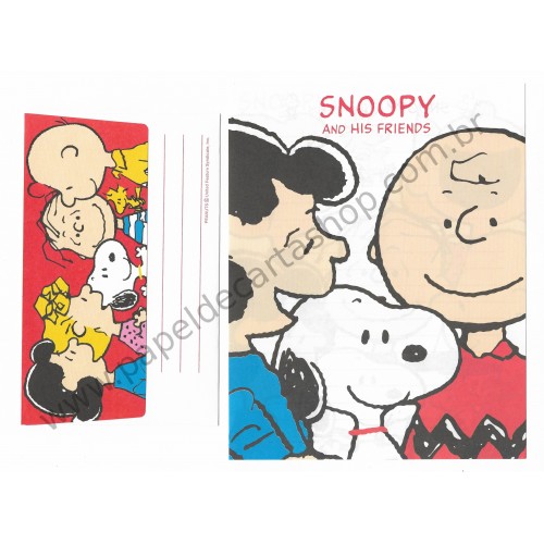 Conjunto de Papel de Carta Snoopy & Friends VM Antigo Hallmark Peanuts