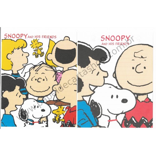 Conjunto de Papel de Carta Snoopy & Friends VM Antigo Hallmark Peanuts