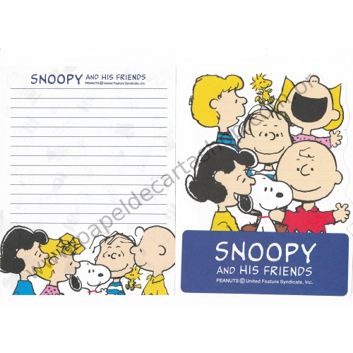 Conjunto de Papel de Carta Snoopy & Friends AZ Antigo Hallmark Peanuts