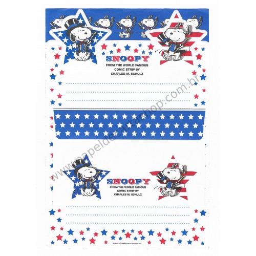 Conjunto de Papel de Carta Snoopy Magic Antigo Peanuts Japan