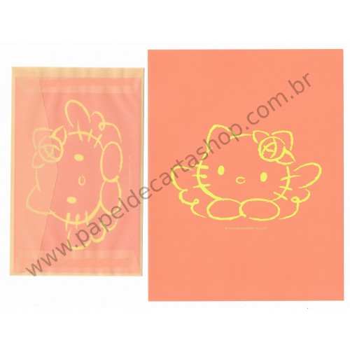 Ano 2002. Conjunto de Papel de Carta Hello Kitty CLA Questina Sanrio