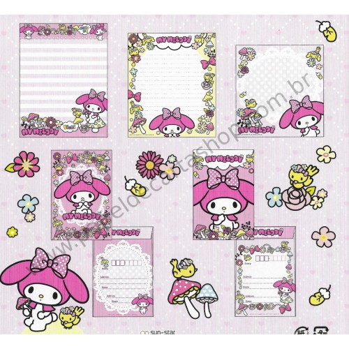 Ano 2013. Kit 2 Conjuntos de Papel de Carta My Melody Trio Sanrio