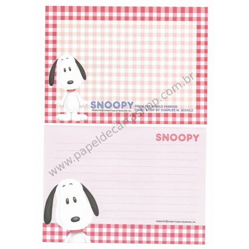 Conjunto de Papel de Carta Snoopy XVM Antigo Peanuts Japan