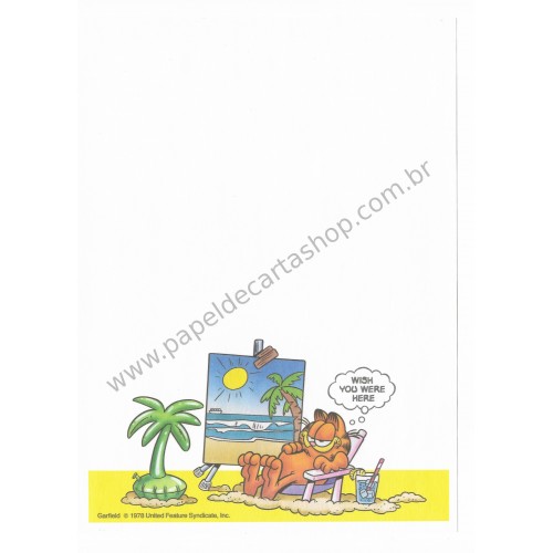 Papel de Carta Garfield Wish You Were Here SP - Paws