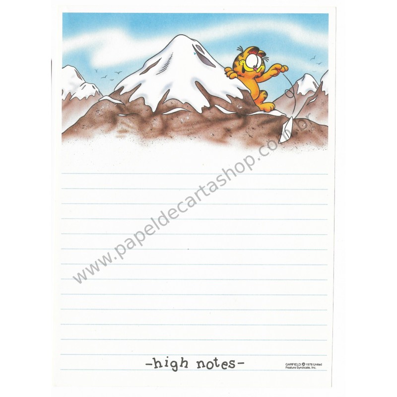 Papel de Carta Garfield High Notes - Paws