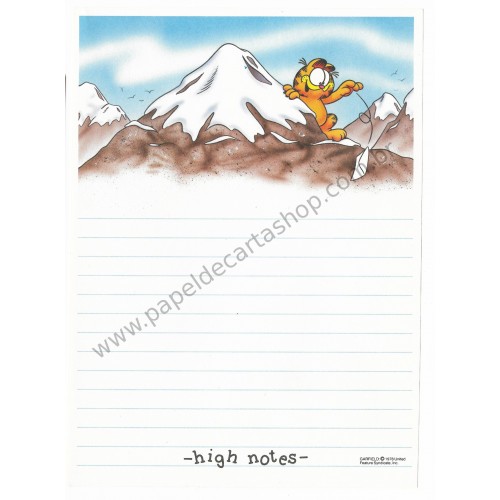 Papel de Carta Garfield High Notes - Paws