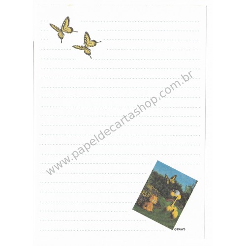 Papel de Carta Garfield & Butterflies - Paws