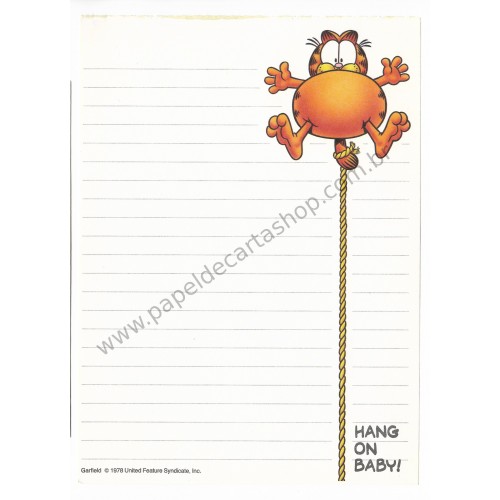 Papel de Carta Garfield Hang On Baby - Paws