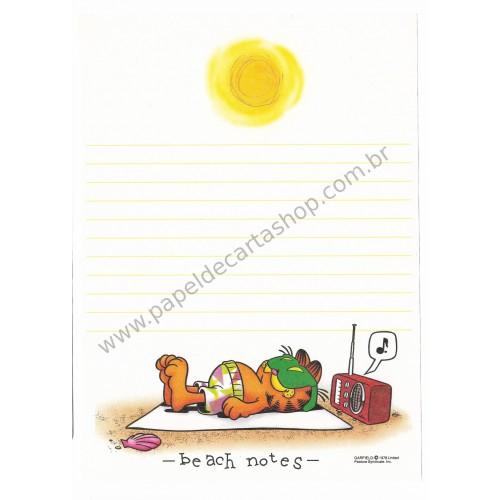 Papel de Carta Garfield Beach Notes - Paws