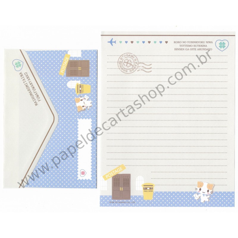 Ano 2007. Conjunto de Papel de Carta Fuwa Fuwa Nyanko Postage Sanrio