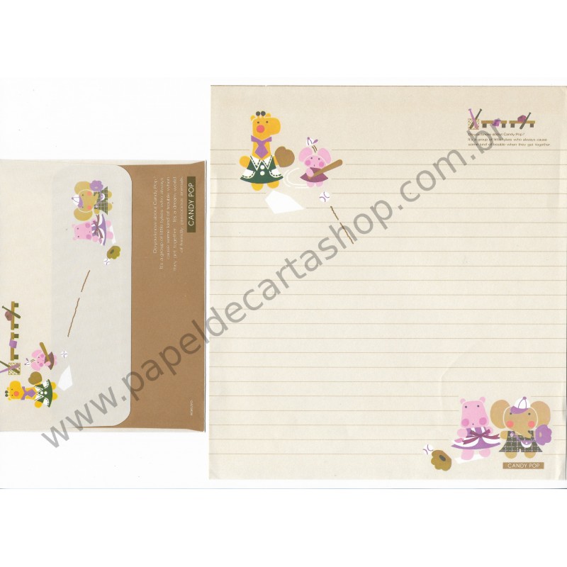 Conjunto de Papel de Carta Antigo Candy Pop Kokuyo Japan