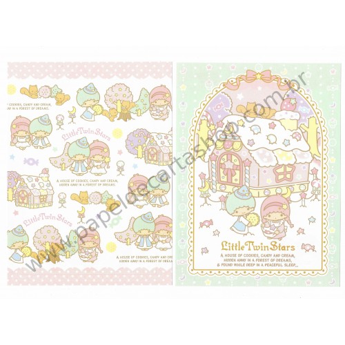 Ano 2012. Conjunto de Papel de Carta Little Twin Stars A House of Cookies Sanrio