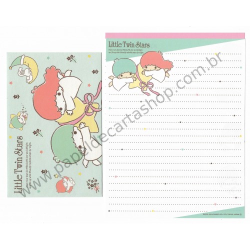 Ano 2014. Kit 2 Conjuntos de Papel de Carta Little Twin Stars Joy and Delight Sanrio