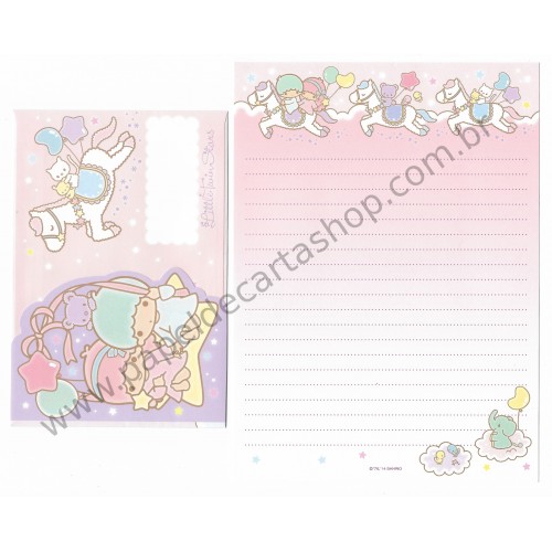 Ano 2014. Kit 2 Conjuntos de Papel de Carta Little Twin Stars RSLL Sanrio