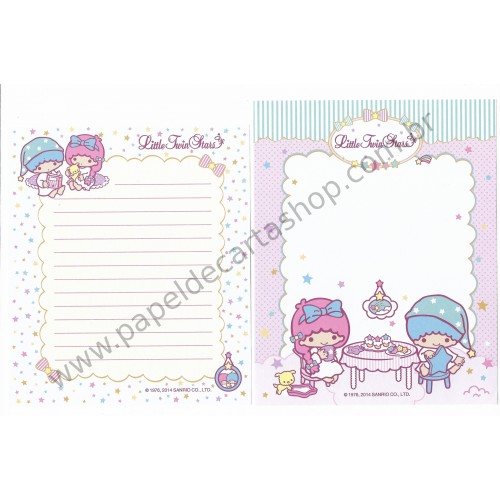 Ano 2014. Conjunto de Papel de Carta Little Twin Stars TTS2 Sanrio