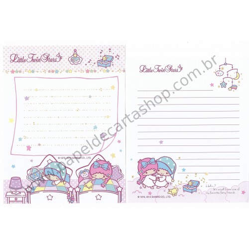 Ano 2014. Conjunto de Papel de Carta Little Twin Stars TTS1 Sanrio