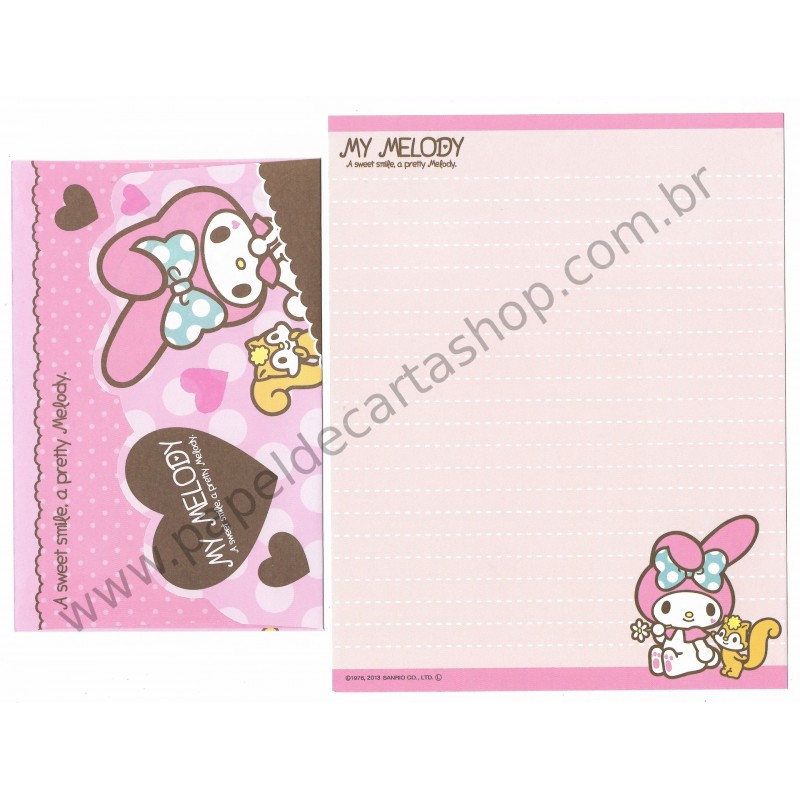 Ano 2014. Kit 4 Conjuntos de Papel de Carta My Melody A Sweet Smile Sanrio