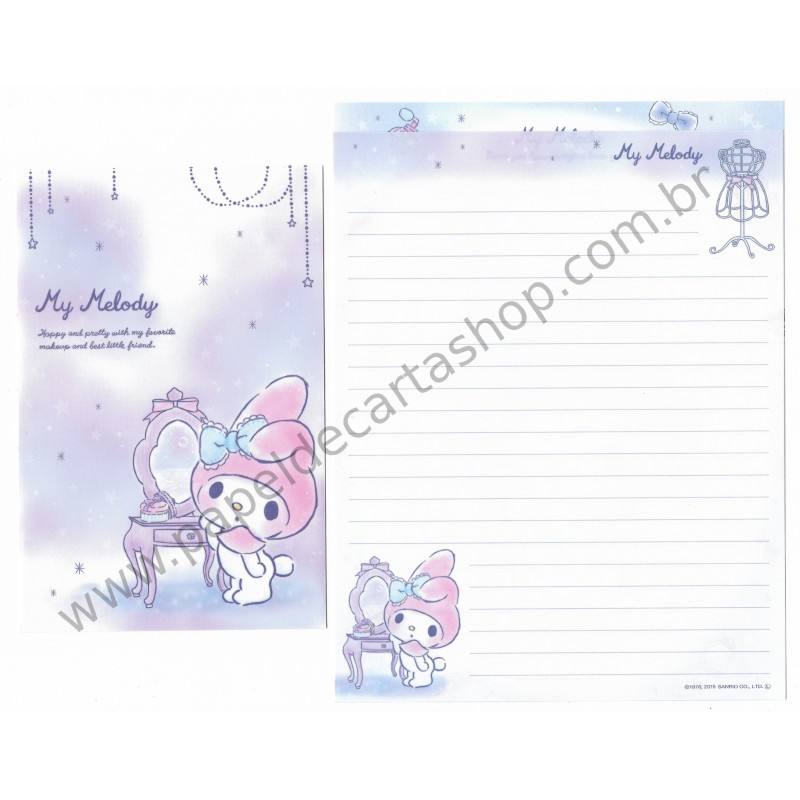 Ano 2015. Kit 2 Conjuntos de Papel de Carta My Melody Best Little Friend Sanrio