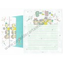 Conjunto de Papel de Carta Antigo Banzai Midori Japan