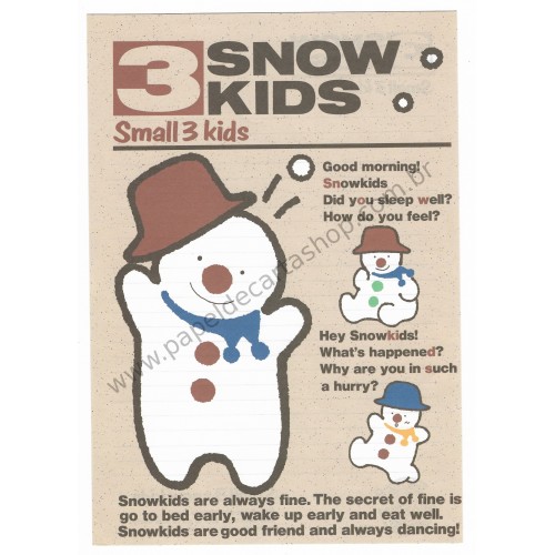 Conjunto de Papel de Carta Antigo 3 Snow Kids Japan