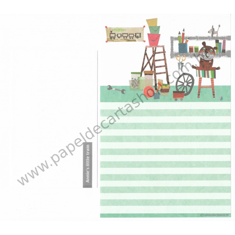 Conjunto de Papel de Carta Antigo Annie's Little Train CVD Japan