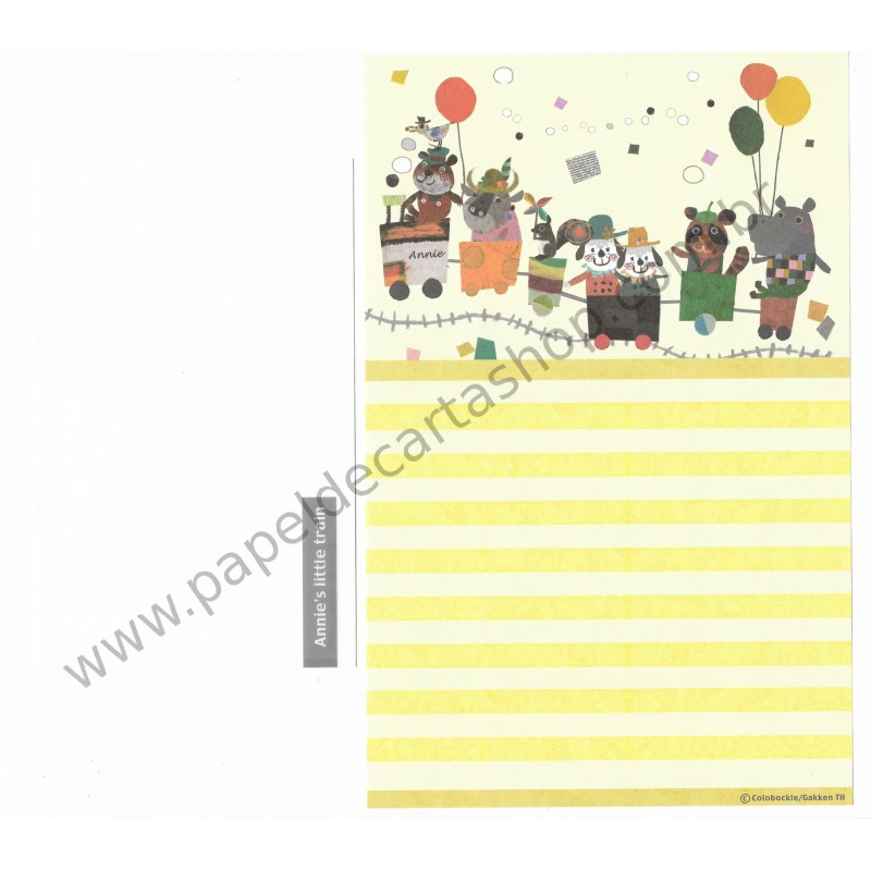 Conjunto de Papel de Carta Antigo Annie's Little Train CAM Japan