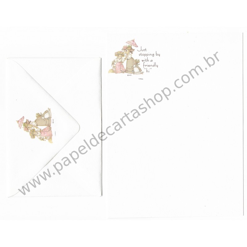 Conjunto de Papel de Carta Antigo Importado - American Greetings