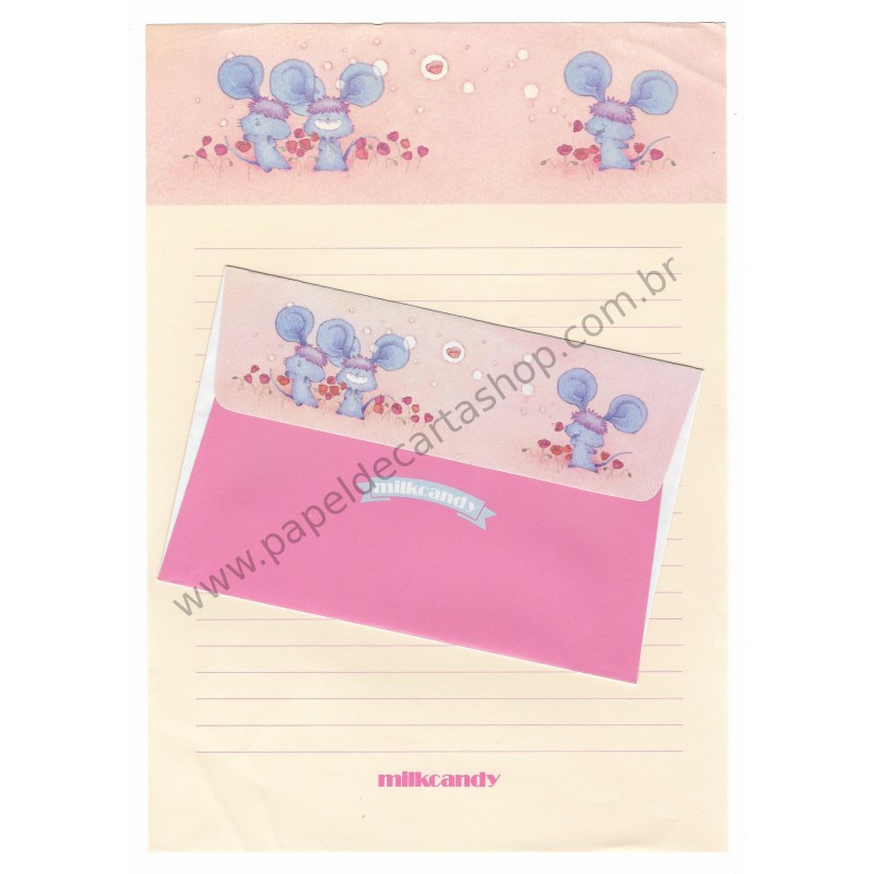 Conjunto de Papel de Carta Antigo (Vintage) Milk Candy