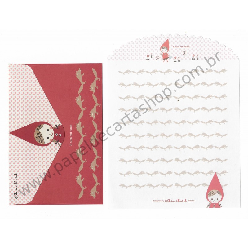 Conjunto de Papel de Carta A Cute Red Hood Shinzi Katoh