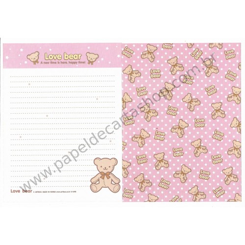 Papel de Carta Love Bear Artbox Korea