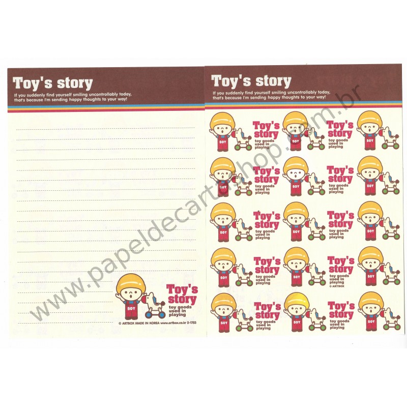 Papel de Carta Toy's Story CMA Artbox Korea