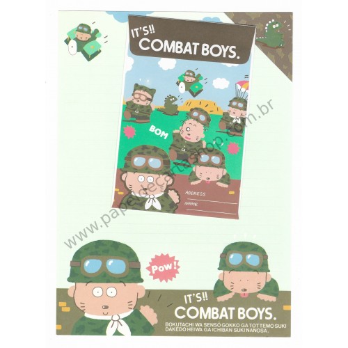 Conjunto de Papel de Carta Antigo Combat Boys Japan