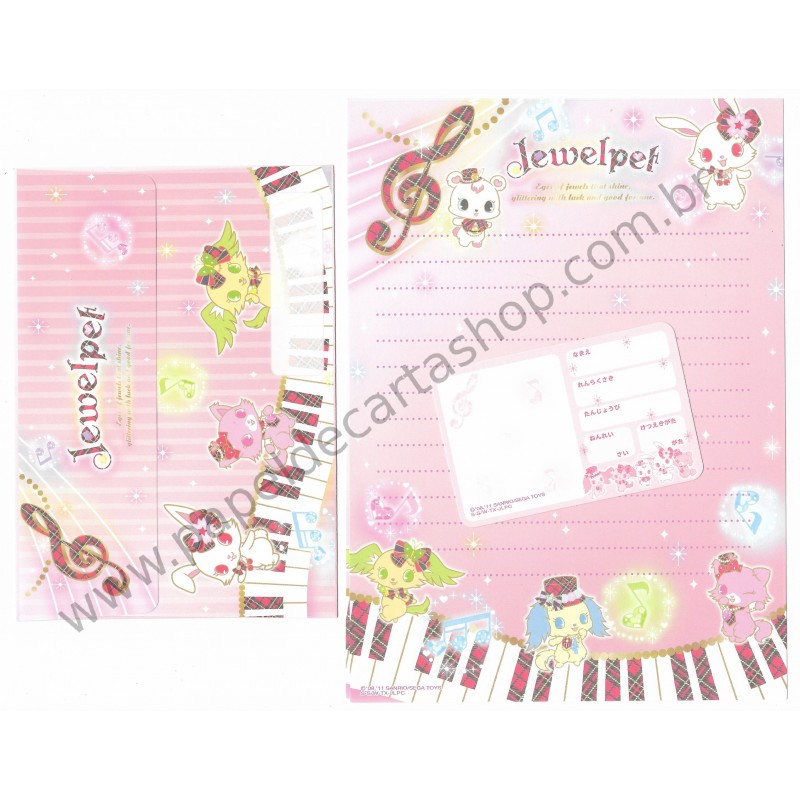 Ano 2011. Conjunto de Papel de Carta Jewelpet Jewels Sanrio