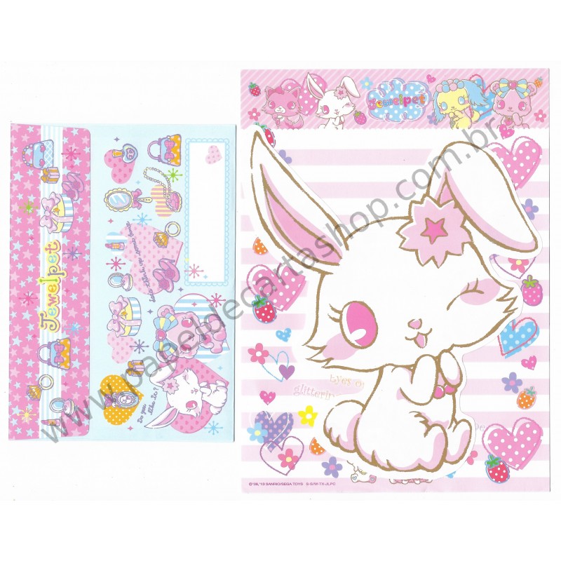 Ano 2013. Conjunto de Papel de Carta Jewelpet Glittering (CRS) Sanrio