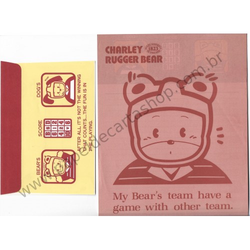 Conjunto de Papel de Carta Antigo Charley Bear Japan