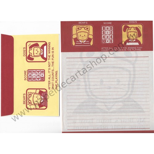 Conjunto de Papel de Carta Antigo Charley Bear Japan