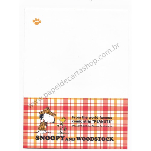 Conjunto de Papel de Carta Snoopy Detetive Antigo Hallmark Japan