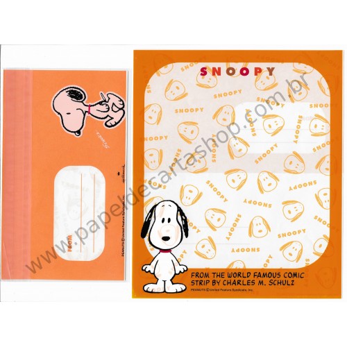 Conjunto de Papel de Carta Snoopy CLA PL Antigo Peanuts Japan