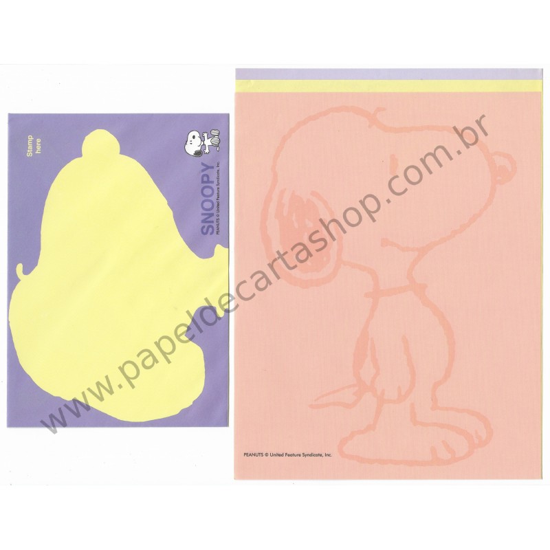 Conjunto de Papel de Carta Snoopy Colors Trio Antigo Peanuts japan