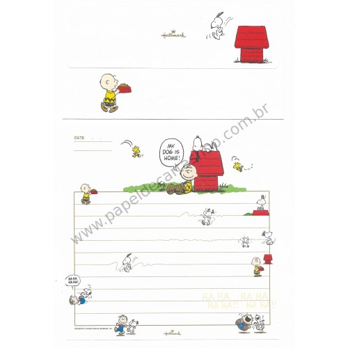 Conjunto de Papel de Carta Snoopy CBR Home Antigo Hallmark japan