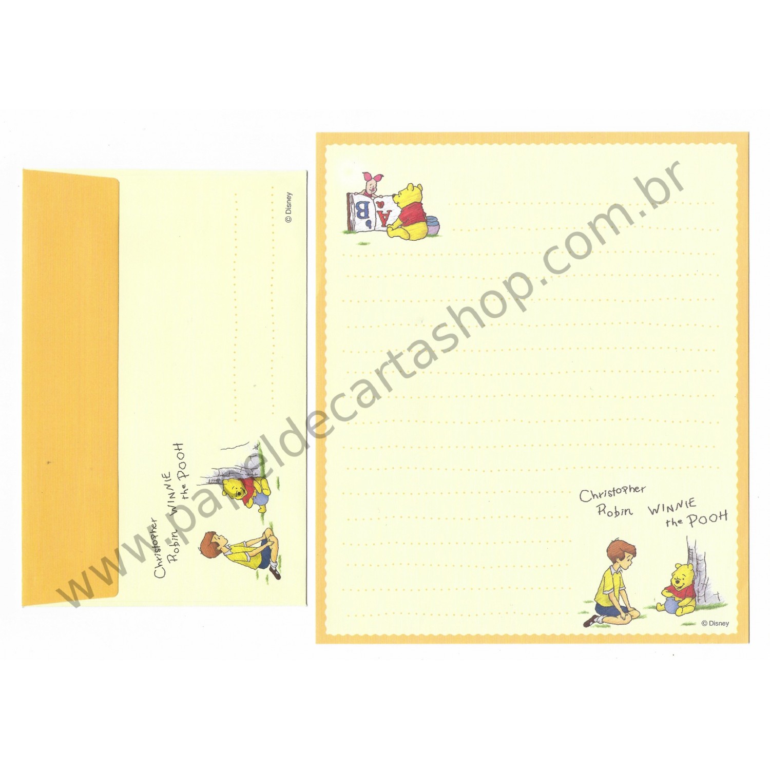 Conjunto de Papel de Carta Disney Winnie The Pooh 