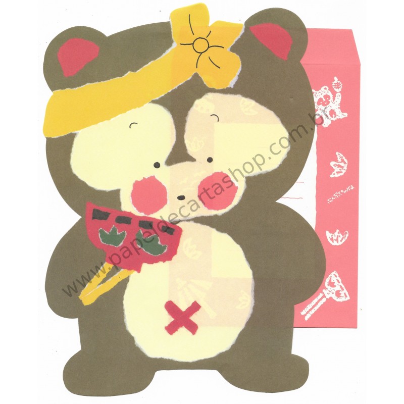 Conjunto de Papel de Carta Antigo BEAR Japan