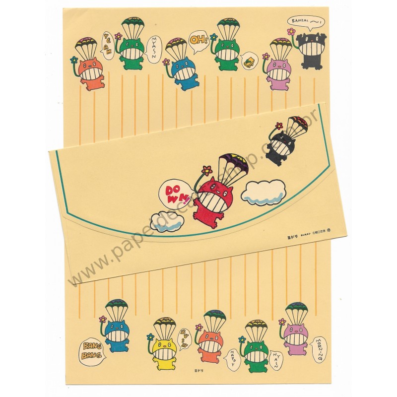 Conjunto de Papel de Carta Antigo Bichinhos Midori Japan