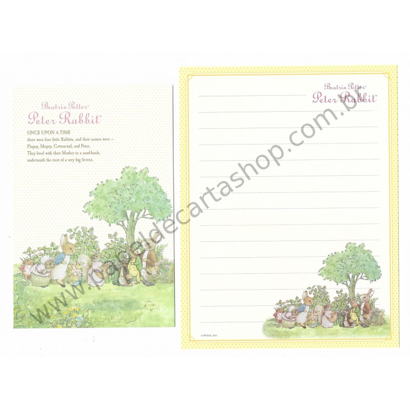 Conjunto de Papel de Carta Importado Peter Rabbit Once Upon a Time 1